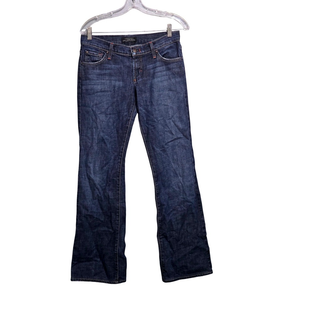 James Cured by Seun Dry Aged Womens Bootcut Jeans Dark Wash Low Rise Blue Sz‎ 28